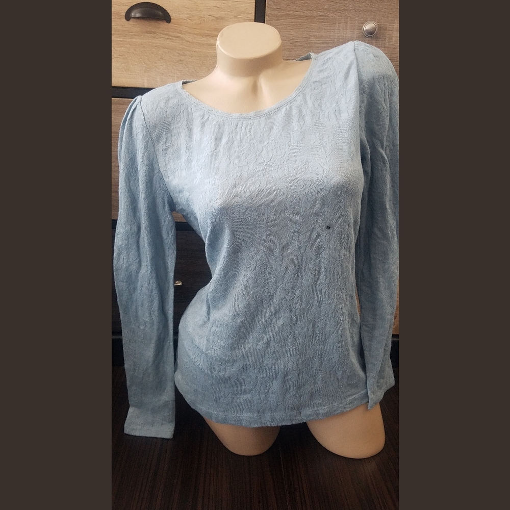 LOFT Long sleeve lace knit top